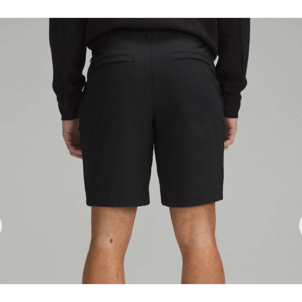 Lululemon ABC Classic-Fit Shorts 9" *Warpstreme Flat Front Men's Black Size 40 - Picture 2 of 12